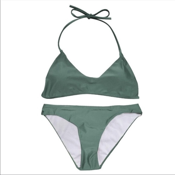 Halter string bikini. Green and black. NWT - Picture 2 of 8